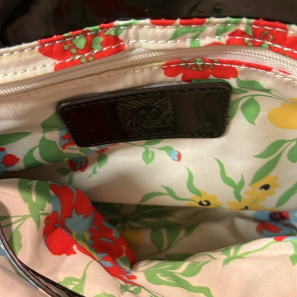 Anne Klein Quilted Black Patent Leather Chain Strap Handbag - Picture 9 of 9